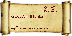 Kristó Bianka névjegykártya