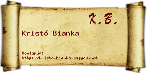 Kristó Bianka névjegykártya