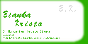 bianka kristo business card