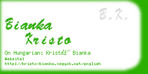 bianka kristo business card
